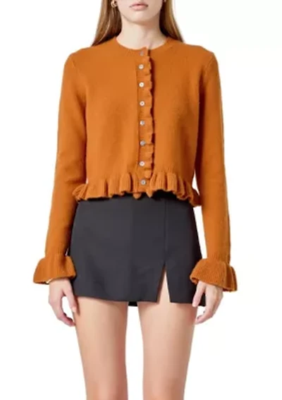 Ruffle Cropped Cardigan