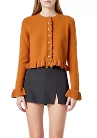 Ruffle Cropped Cardigan