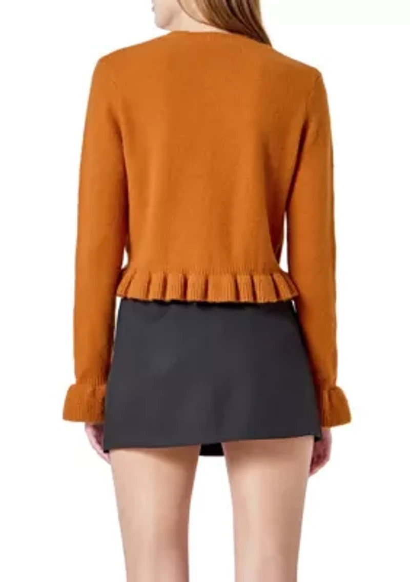 Ruffle Cropped Cardigan