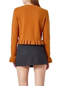 Ruffle Cropped Cardigan