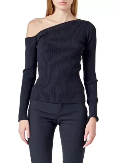 One Shoulder Ribbed Top