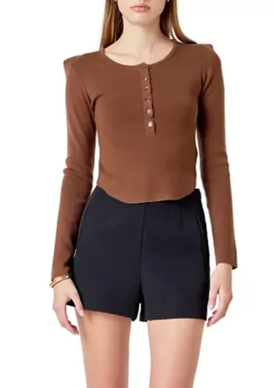 Shoulder Pad Knit Top