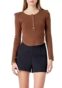 Shoulder Pad Knit Top