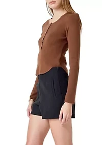 Shoulder Pad Knit Top