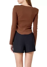 Shoulder Pad Knit Top