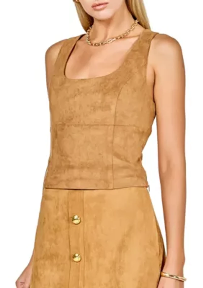 Suede Scoop neck Top