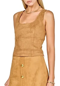 Suede Scoop neck Top