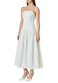 Linen Drop Waist Maxi Dress