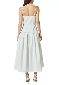 Linen Drop Waist Maxi Dress