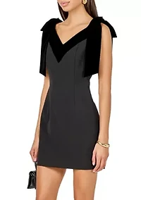 VELVET DETAIL MINI DRESS