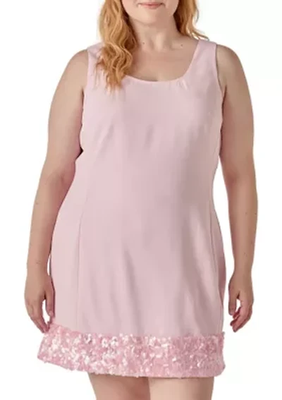 Sequin Mixed Media Mini Dress