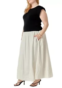 Mix Media Knit Midi Dress