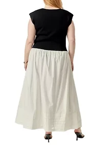 Mix Media Knit Midi Dress