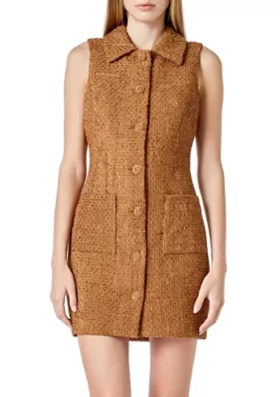 Tweed Collared Mini Dress