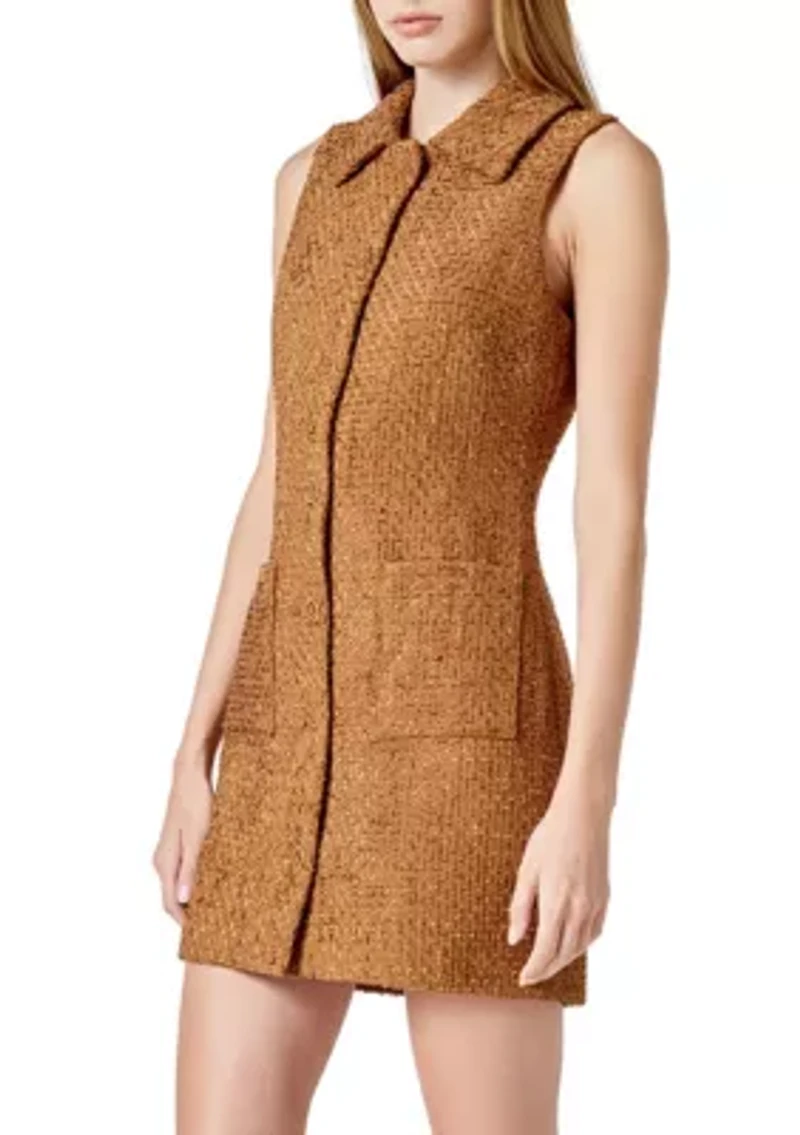 Tweed Collared Mini Dress