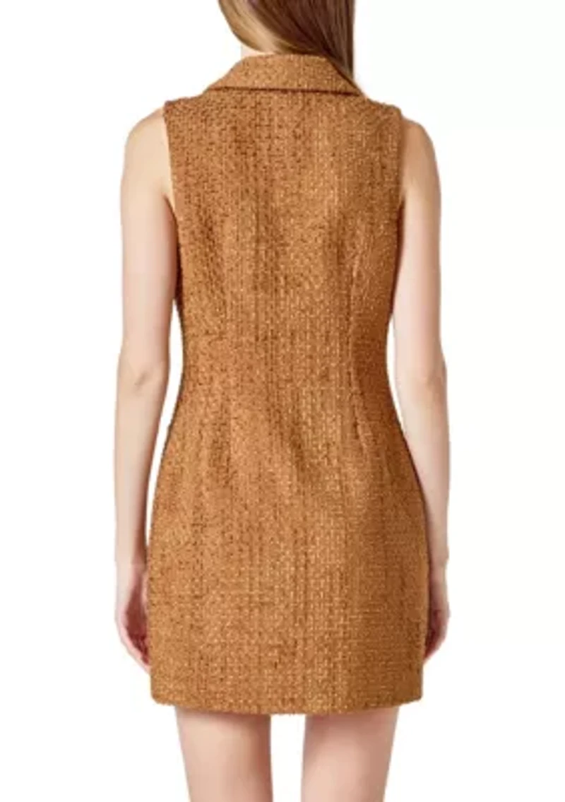 Tweed Collared Mini Dress
