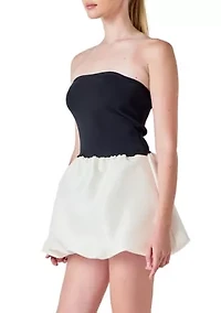 Strapless Voluminous MIni Dress
