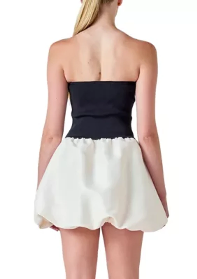 Strapless Voluminous MIni Dress
