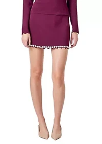 Knit Scallop Mini Skirt