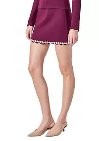 Knit Scallop Mini Skirt