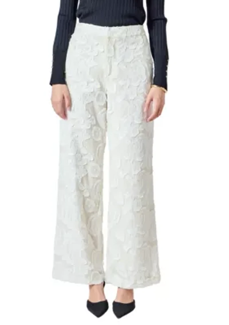 Floral Embroidered Relaxed Pants