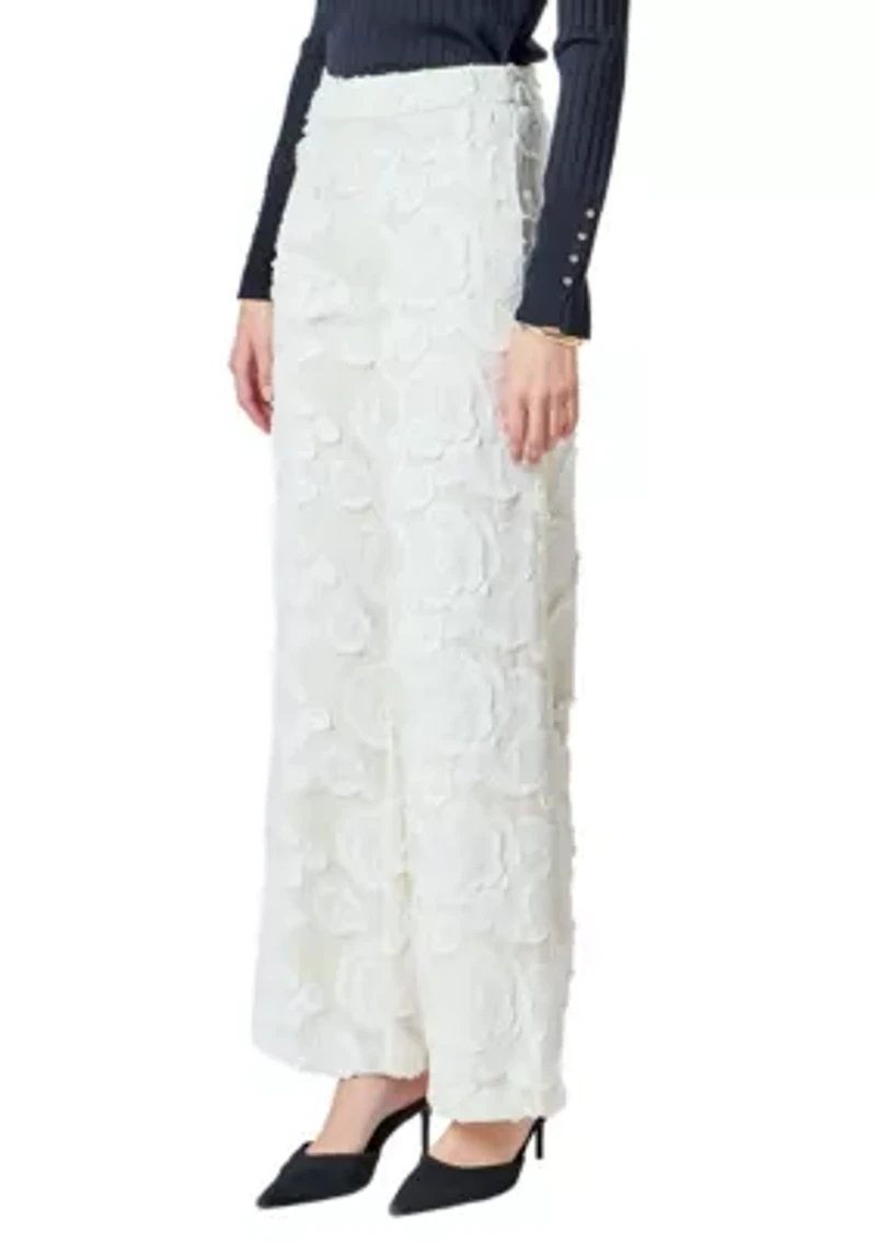 Floral Embroidered Relaxed Pants