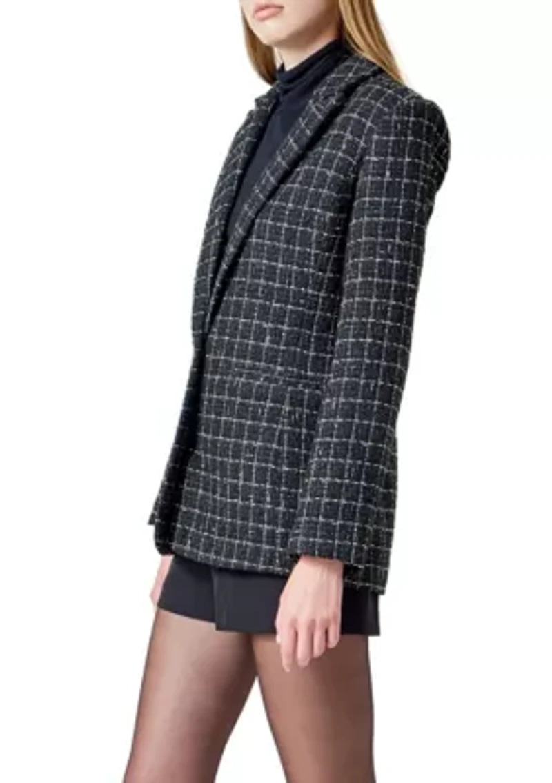 Tweed Single Breasted Blazer