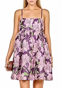 Floral Jacquard Mini Dress