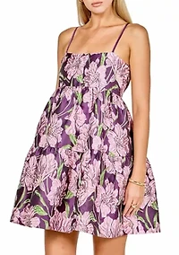 Floral Jacquard Mini Dress