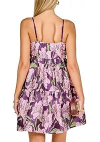 Floral Jacquard Mini Dress