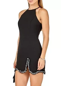 Jewel Scalloped Mini Dress