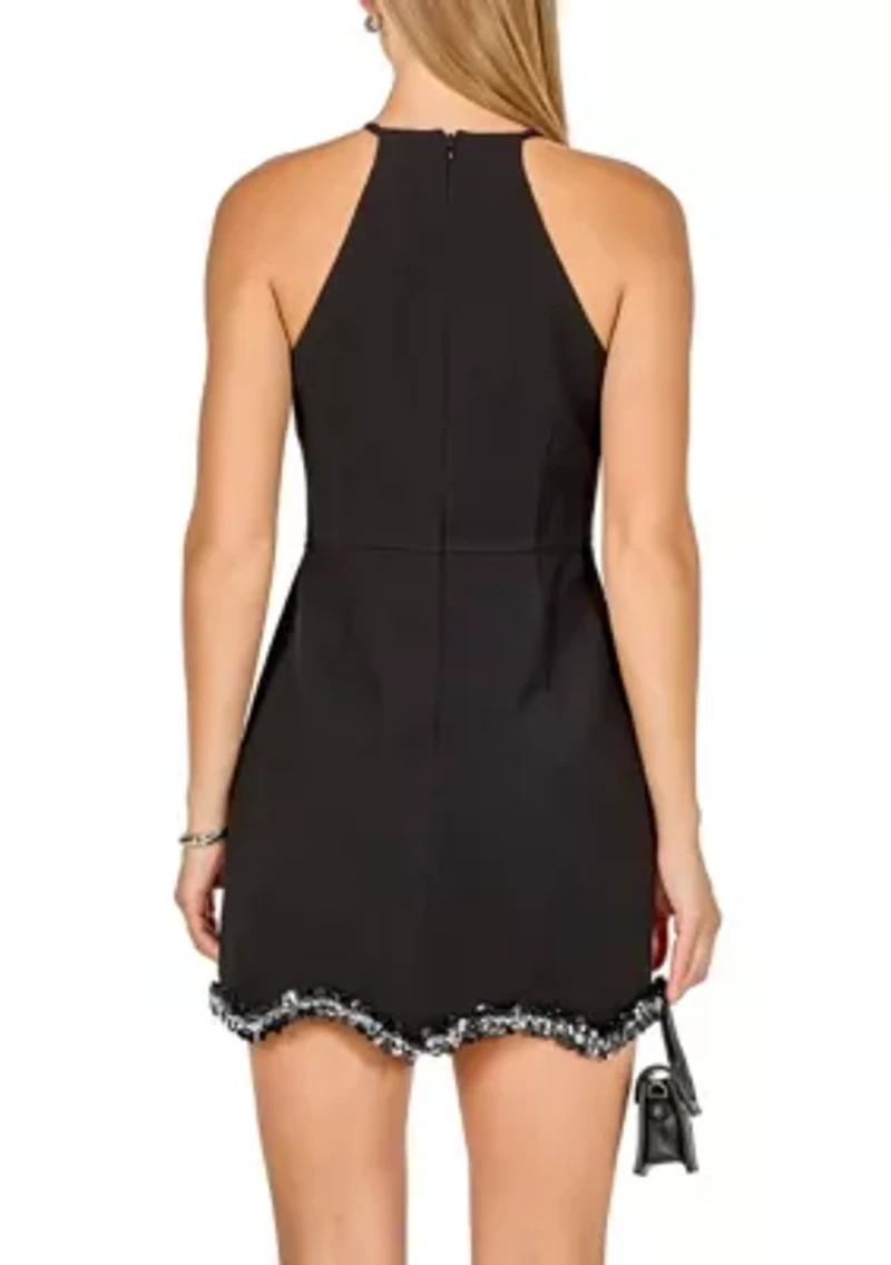 Jewel Scalloped Mini Dress