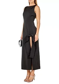 Slit Maxi Dress with Bow