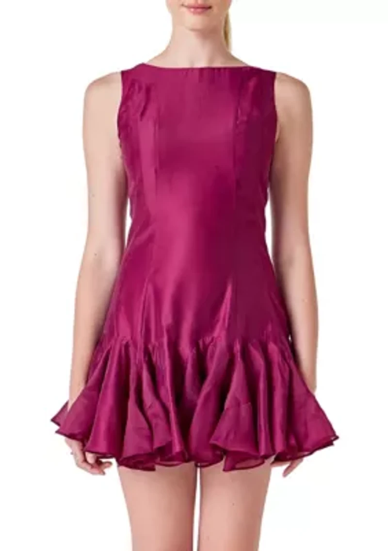 Godet Sleeveless Mini Dress