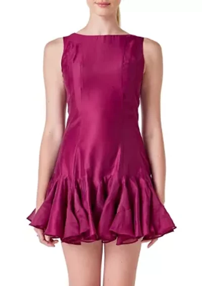 Godet Sleeveless Mini Dress