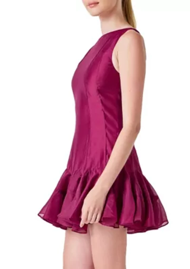 Godet Sleeveless Mini Dress