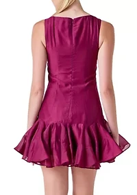 Godet Sleeveless Mini Dress