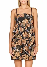 Metallic Jacquard Mini Dress