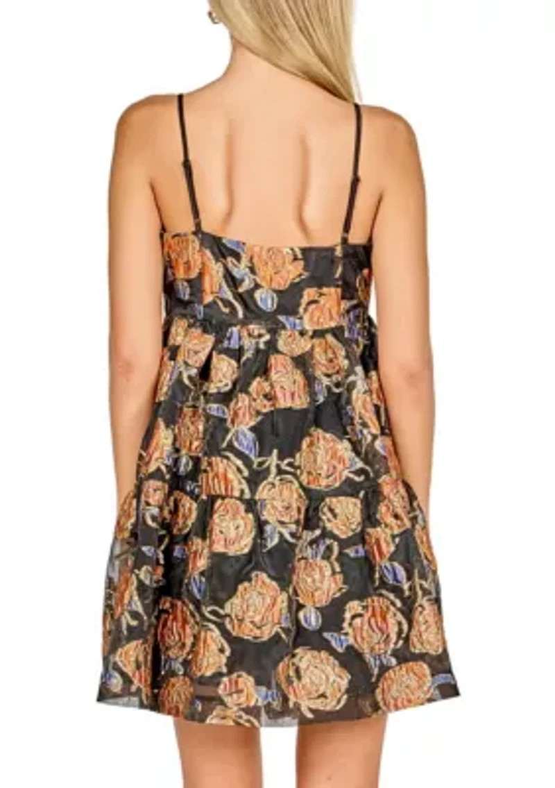 Metallic Jacquard Mini Dress