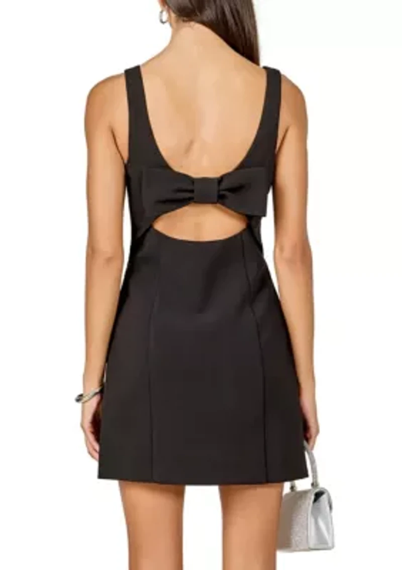 Back Bow Sleeveless Mini Dress