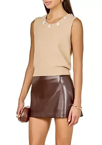 Floral Button Knit Vest