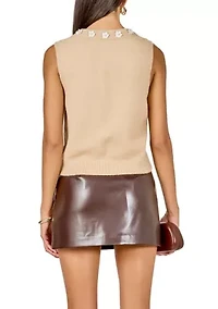 Floral Button Knit Vest