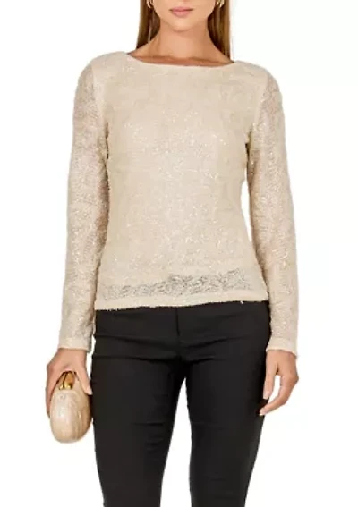 Scoop Neck Sequin Top