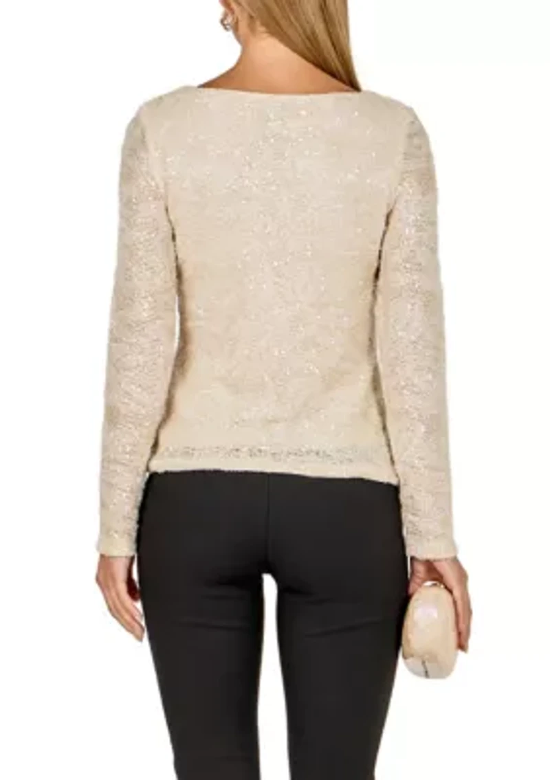 Scoop Neck Sequin Top