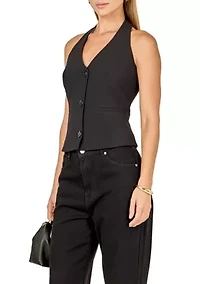 Halter Neck Open Back A-Line Vest