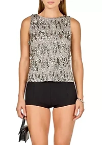 Flower Applique sequins Top