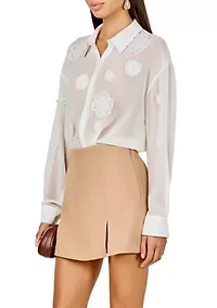 Floral Detail Shirt Blouse