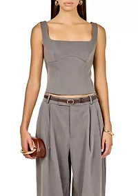 Back Bow Sleeveless Fitted Top