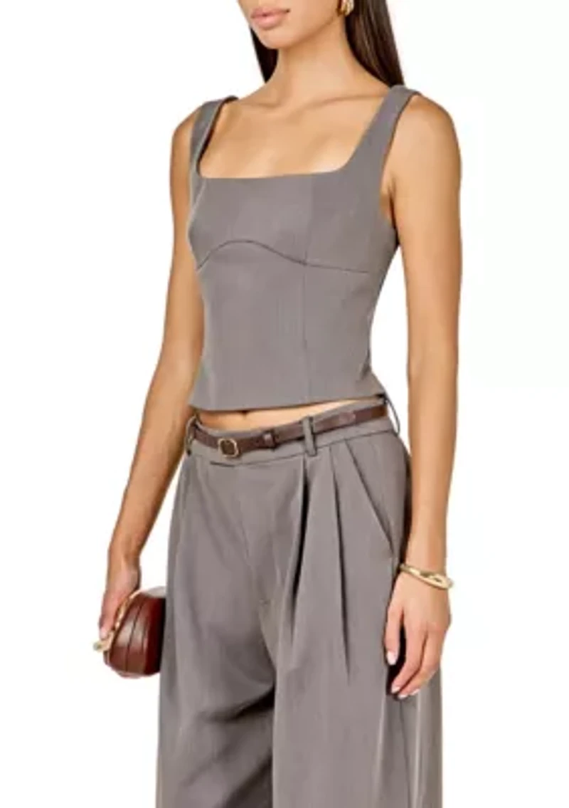 Back Bow Sleeveless Fitted Top