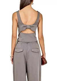Back Bow Sleeveless Fitted Top